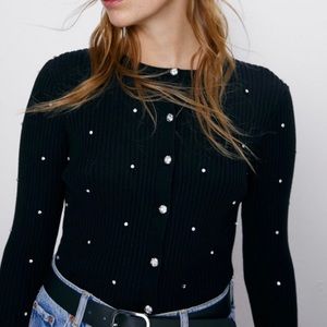 New Zara Buttoned Sweater Small